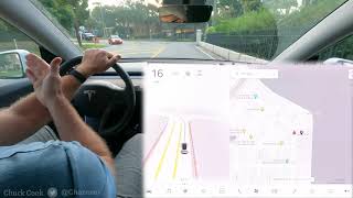 FSD Beta 9.0 - 2021.4.18.12 - Daytime Memorial Park Drive for comparison to v8.2 Yesterday