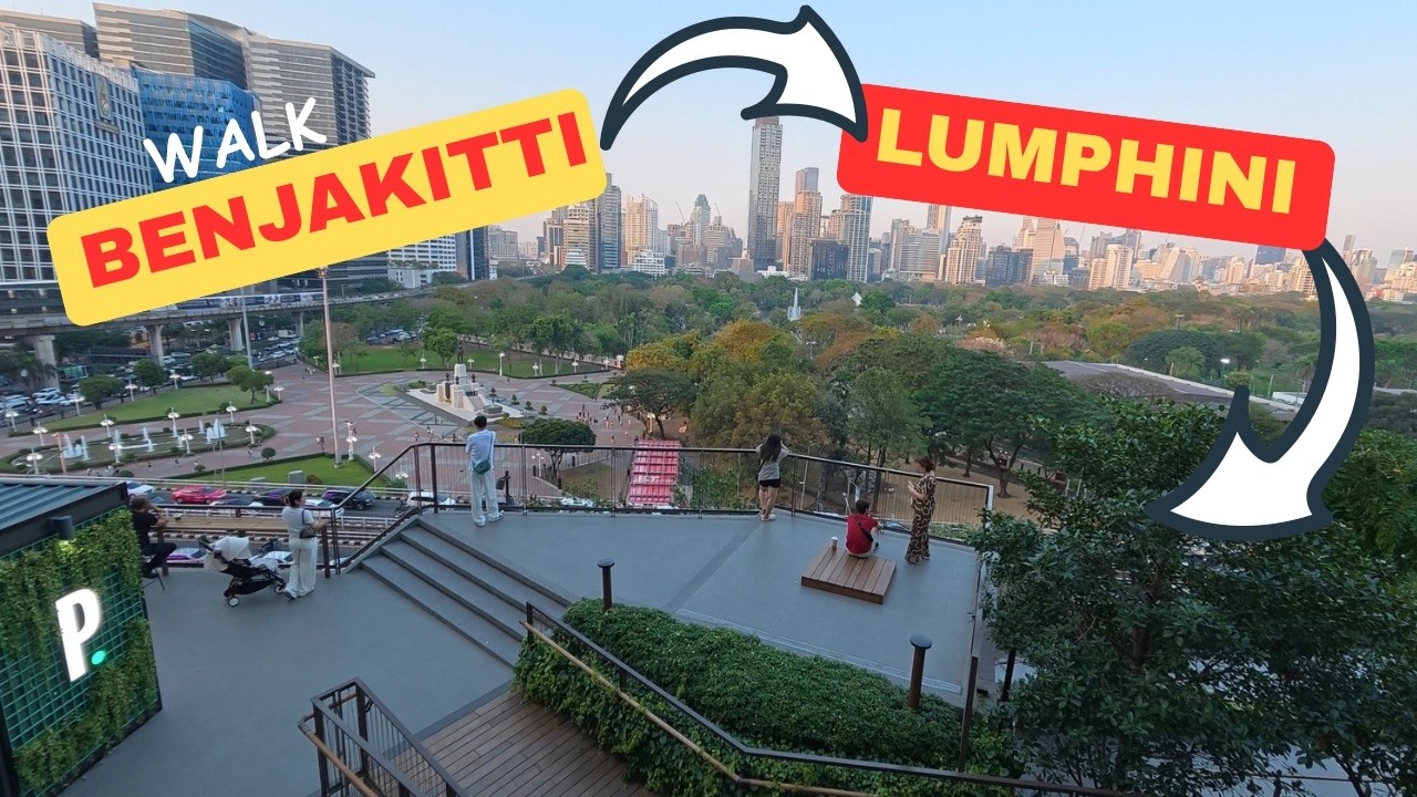 The new Green Mile from Benjakitti Park to Lumphini Park Bangkok🇹🇭 Sunset from Dusit Park Central