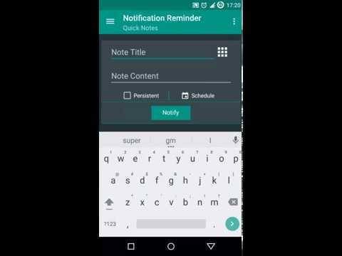 Notes rapides Rappel dans la notification