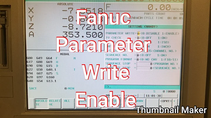 Fanuc control parameter write enable PWE . How to turn on or off. Clears PWE Alarm