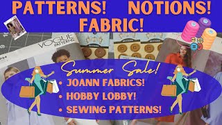 JoAnn Clearance Fabrics! Vogue Patterns! Hobby Lobby! Summer Clearance Sewing Haul!