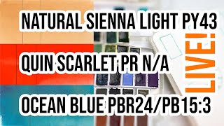 LIVE! - Mixing with Triad: Natural Sienna Light PY43 - Quin Scarlet PR N/A - Ocean Blue PBr24/PB15:3