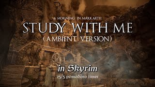 Study with Me in Skyrim | Ambient | Morning in Markarth | 25/5 Pomodoro Timer [2hr] [4K]