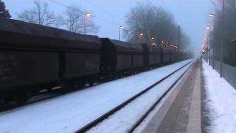 Empty Iron Ore Train DB Schenker Rail at Breyell,Germany 23-12-09