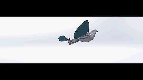 Ornithopter flapping bird in solidworks