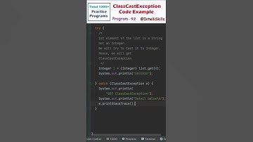 Program 92 | ClassCastException in Java #Shorts #java #coding #programming