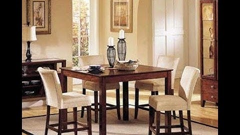 5pc Counter Height Dining Table & Stools Set Dark Brown Finish