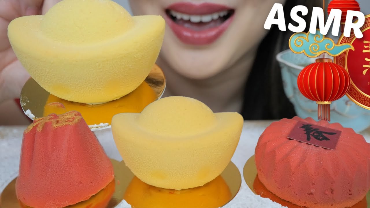 Special CNY Celebration Mousse Cakes *ASMR Soft Relaxing Food Sound | N.E Let's Eat