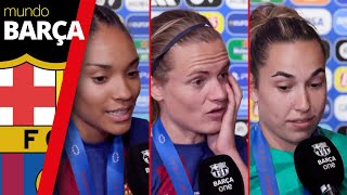 Reacciones de Salma Paralluelo, Irene Paredes y Cata Coll tras ganar la Champions | BARÇA FEMENINO