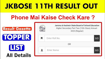 JKBOSE 11th Class Result out 2023 | Result Gazette PDF & Topper List | Jammu Kashmir 11th Result