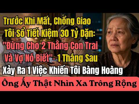 Trước Khi Mất, Chồng Giao Tôi Sổ Tiết Kiệm 30 Tỷ Dặn: "Đừng Cho 2 Thằng Con Trai Và Vợ Nó Biết"