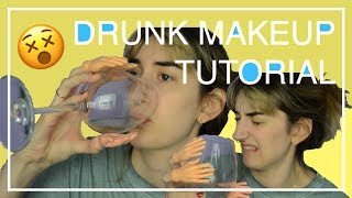 DRUNK MAKEUP TUTORIAL USING TINY HANDS!!