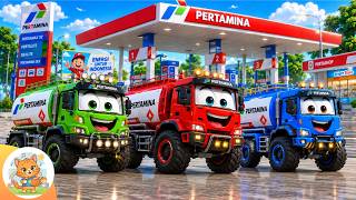 Roda Truk Brum Brum Brum 🚚🚨 - Lagu Anak Balita Lucu Animasi 3D Terbaru | Roda Roda Bus Berputar