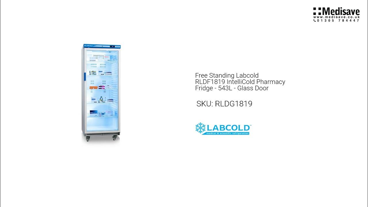 Free Standing Labcold RLDF1819 IntelliCold Pharmacy Fridge 543L Glass