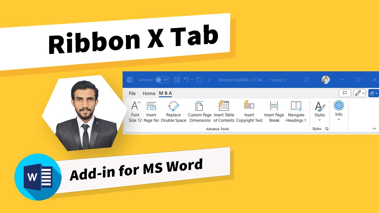 Custom Ribbon Tab with buttons to format the document quickly - YouTube