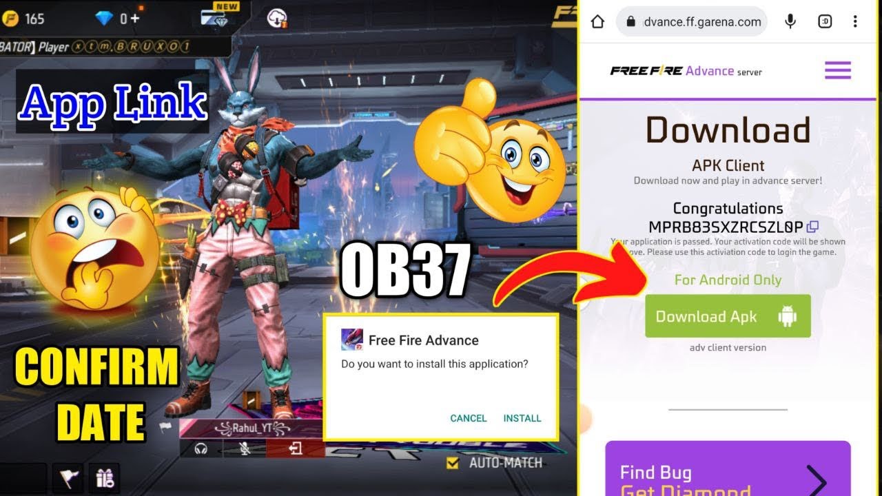 how to download free fire advance server ob37 free fire advance server ob37 freefire advance