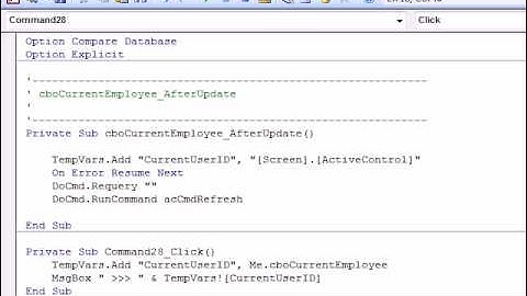 MS Access 2007 Login & TempVars
