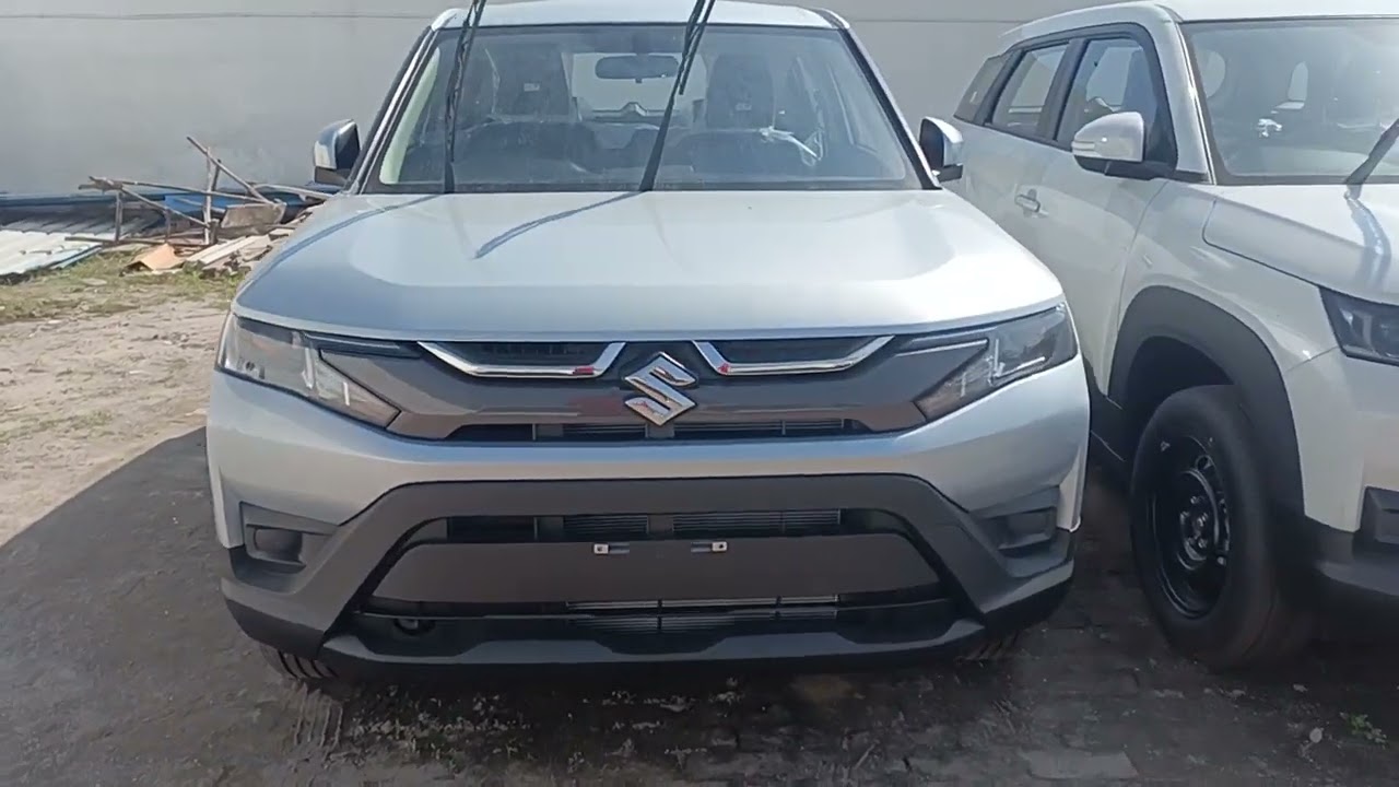 new BREZZA in silver and white colour