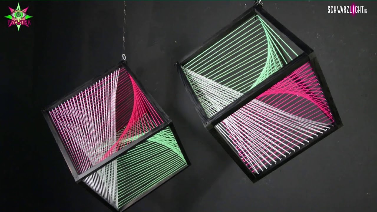 Stringart Schwarzlicht Deko Wurfel Verwunden By Schwarzlicht De Youtube