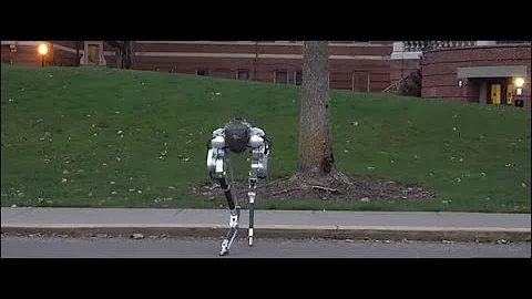 Blind robot learns to navigate a flight of stairs