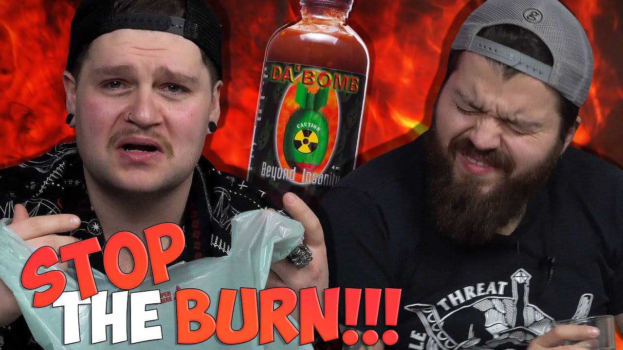 DA BOMB Hot Sauce Challenge (5 MINUTE AFTERBURN!!) 