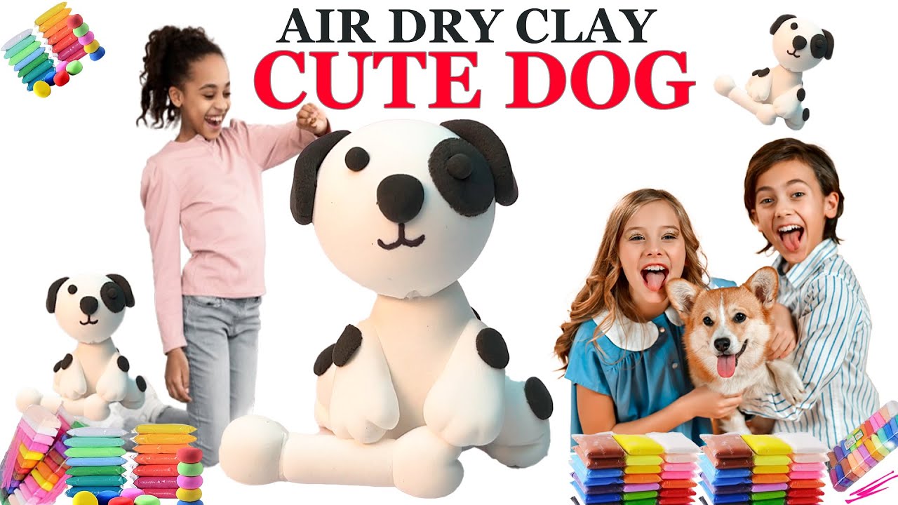 How to make dog 🐕 with clay | Air dry clay Ideas | Cute Dog 