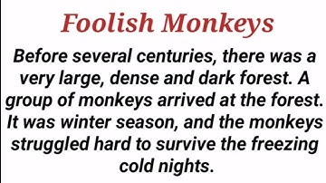 (23 ) Foolish Monkeys | learn English through stories  | Moral story @ShivageetaEnglishAcademy