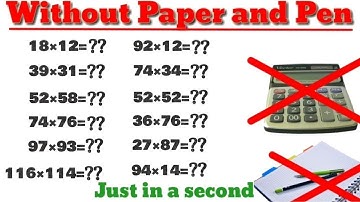 Speed maths tricks | same tens with sum of unit digit is 10 | same unit digit with sum of tens is 10