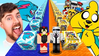 DESAFÍO DE LUCKY BLOCK de MR BEAST VS LOS COMPAS 😱 ¿QUIEN ES MEJOR? 😂 LUCKY BLOCKS