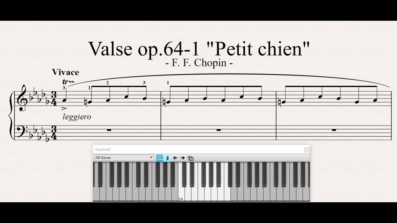 Valse Op.64-1 Petit Chien - F. F. Chopin ( Sheet music for Piano ) - YouTube
