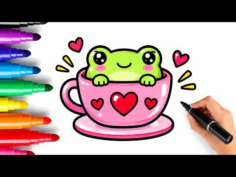 HOW TO DRAW A CUTE FROG KAWAII | HOE TEKEN JE EEN KIKKER?