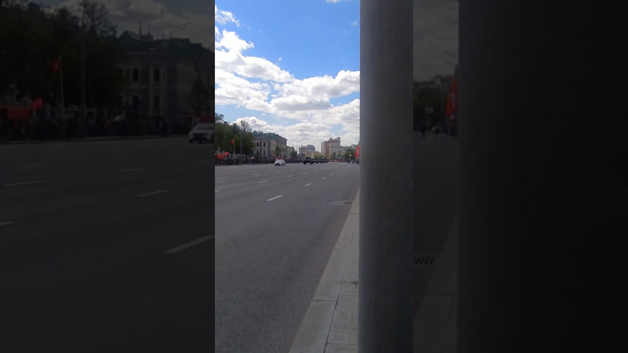 Military equipment on the Garden Ring after the parade.Fragment 1 Moscow. Victory Day, May 9, 2025.
