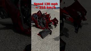 Toyota Chaser JZX100 Crash Test - Car vs Bollard - BeamNG.Drive #shorts