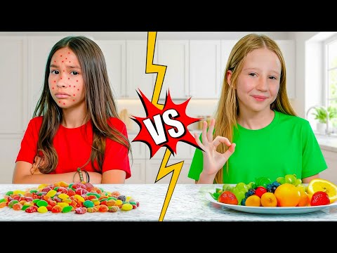 Nastya and her friend are learning about a healthy lifestyle