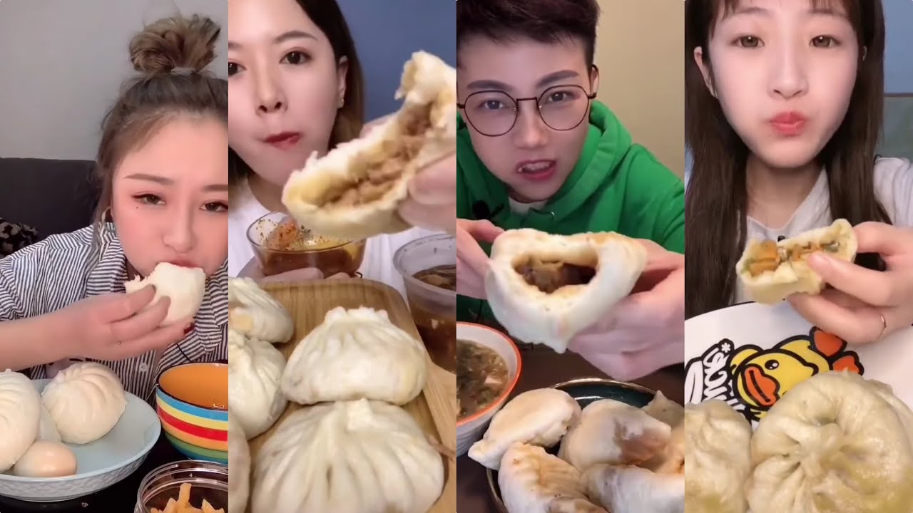 STEAMED BUNS/ 'BAOZI' (包子) #2 || ASMR Chinese Food Mukbang 먹방 吃播