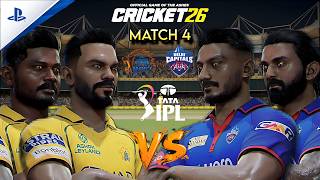 REPLAYING IPL 2026 AS CSK 💛 | Match 4 | CSK vs DC | LAST-BALL DECIDER FOR 3 IN 3! 🔥 | Cricket 26 screenshot 2