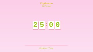 25 Minutes Countdown Timer 🌸 Flip Clock with Simple Beeps 🔔 | FlipBloom