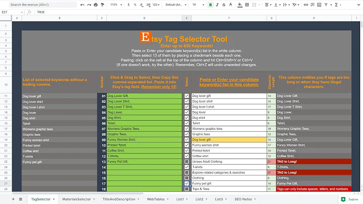Etsy Title And Tag Tool - ( Speed up the Etsy Listing Process )