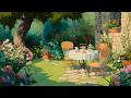 Cozy Garden Tea Time Ambience | Disney Oldies Playing in Another Room on a Peaceful Summer Day