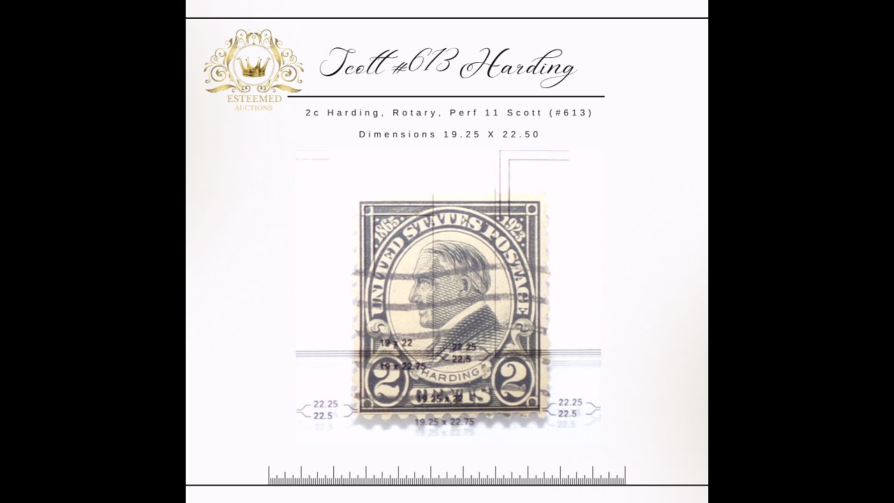 1923 2c Harding 613 19.25 X 22.50 Perf 11 US Collectible Stamps