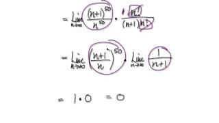 Video 2647 - Test for convergence, Series - n^50/n! - Practice