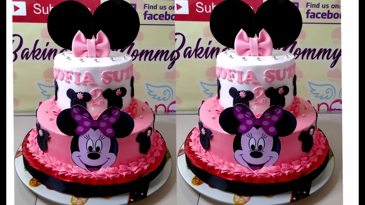 Minnie mouse cake || Easy tutorial - YouTube