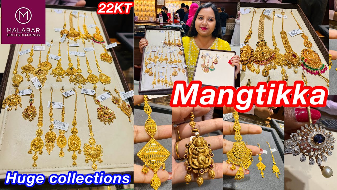 Just 4.74gm onwards huge collections of gold mangtikka designs from Malabar | Mangtikka | Swati nag