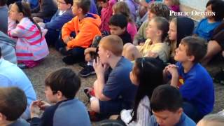 Students from Luhrs Elementary recite the Preamble at S.U. during Constitution Day. #ponews