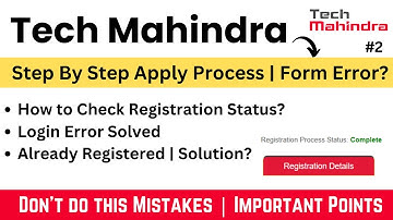 Tech Mahindra Hiring | Check Registration Status | Step by Step Process | Error Solved | 2022-2023
