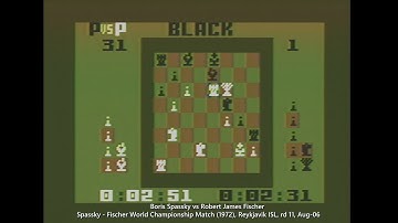 USCF Chess - Mattel Intellivision (Real Hardware) Spassky vs. Fischer 1972 WCM Game 11 Recreation