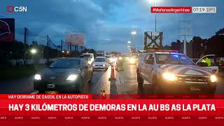 Un Camión Chocó En La Au. Buenos Aires - La Plata: Hay Derrame De Gasoil Y Demoras En La Zona