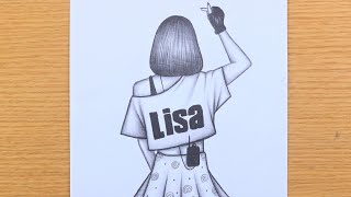 Blackpink Lisa drawing easy for beginners || Blackpink drawing tutorial || Blink pencil sketch