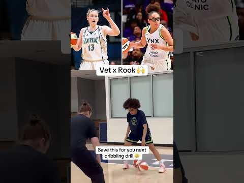 Lindsay Whalen and Olivia Miles in the gym working on their handles (via @minnesotalynx/IG)