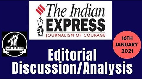 16th January 2021 | Gargi Classes Indian Express Editorial Analysis/Discussion